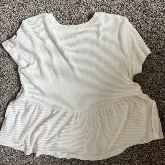 Cream Ribbed Top - Picture 2 of 3